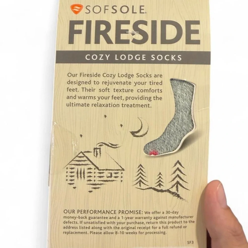 SofSole Fireside Cozy Lodge Socks Aloe Vera Infused Iced Coffee Gray NWT 5-10